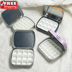4Pcs Travel Paint Palette,12 and 24-Well Empty Mini Watercolor Palette Paint Sto