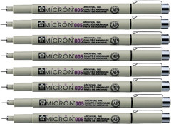 Pigma Micron pen 005 Black ink marker felt tip pen, Archival pigment ink, fine p