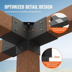 4×4 Heavy-Gauge Corner Bracket Set 2Pcs for Secure Wood Beam Connections