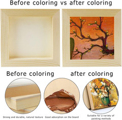 FSWCCK 10 Pack 5 X 5 Inch Wood Panel Boards, Unfinished Wood Canvas Panels for C