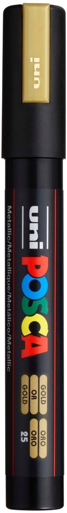 Gold Posca PC-5M Medium Bullet Tip Acrylic Paint Marker for Art Crafts Glass