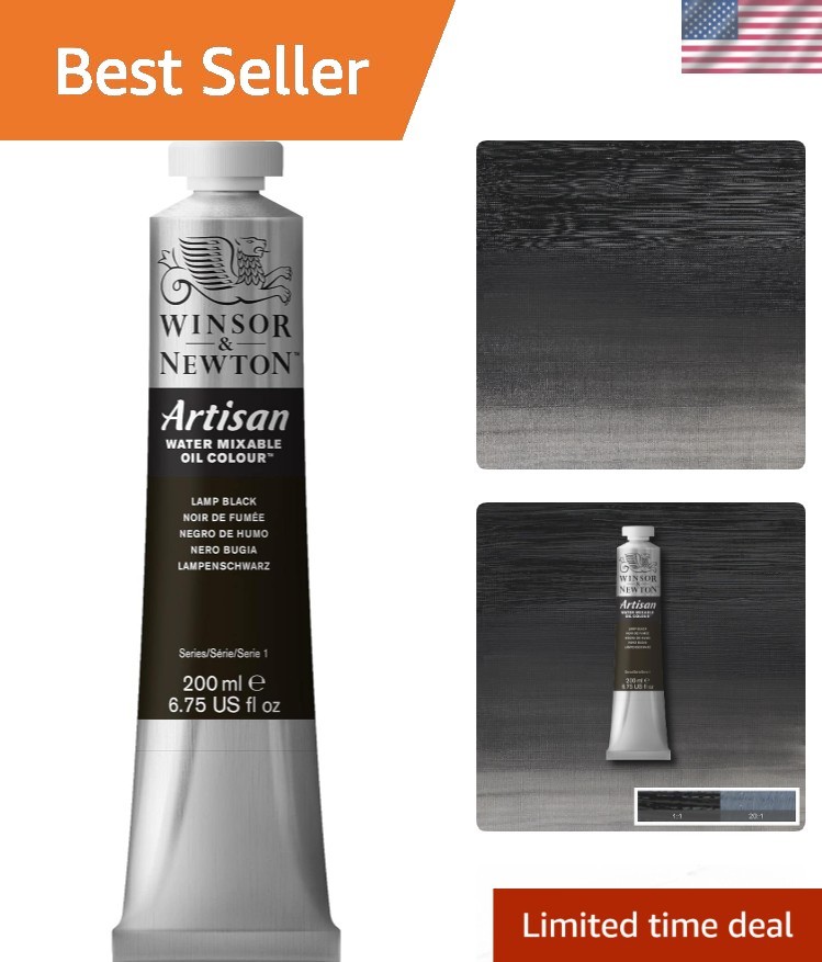 Satin Finish Artisan Oil Colour, 6.75oz Tube in Lamp Black for Superior Art