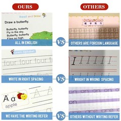 4PCS Grooved Handwriting Practice for Kids Age 3-5 Preschool Children Reusabl…
