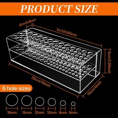 Acrylic Paint Brush Holder 77 Holes and Multi-functional Compartment Paintbru…