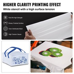 Screen Printing Kit Silk Screen Printing Frame 16x20inch 110 Count Mesh 6pcs