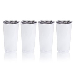 20oz Sublimation Blank Stainless Steel Tumbler w/Lid | 4pk 20oz white sublima…