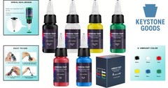 6-Color Water-Based Acrylic Airbrush Paint Set for Metal, Plastic & More