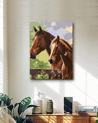 Tocare Framed Paint By Numbers Kit For Adults 12X16Inch Horse Paint By Numbers