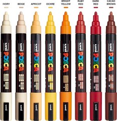 8 Medium Warm Tone Paint Markers Set – Non-Toxic & Waterproof for Creatives