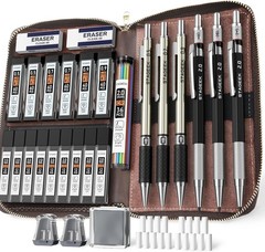 30-Piece Mechanical Pencil Set with Leather Bag – Perfect for Artists & Drafting