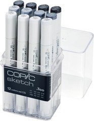 [Parallel Import] Copic Markers 12 Piece Sketch Set, Cool Gray