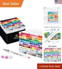 Vibrant 120 Color Dual Tip Alcohol Markers for Creative Minds – Perfect Gift
