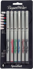 Elegant Writer Calligraphy 6 Marker Set, Assorted Colors, 3.0 Mm