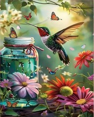 Arttoplus Hummingbird Paint by Numbers Kit for Adults 16X20inch, MT21175-US