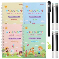 16Pcs Magic Practice Copybook Groove Children Reusable English Writing Book kids