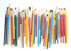 CB50c: Lot 50 Artist Paint Brushes Van Alt Prang Kolinsky +