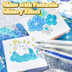 Glitter Gel Pens, 36 Vibrant Colors Sparkle Gel Pens Set for Adults, Quick-Dr…