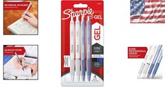 Elegant Frost Blue & White Pearl 0.7mm Gel Pens – 4 Count with Comfortable Grip