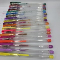 19~Metallic Gel Pens w/Lids Sparkle & Matte Multi-Colors Variety Teacher Set