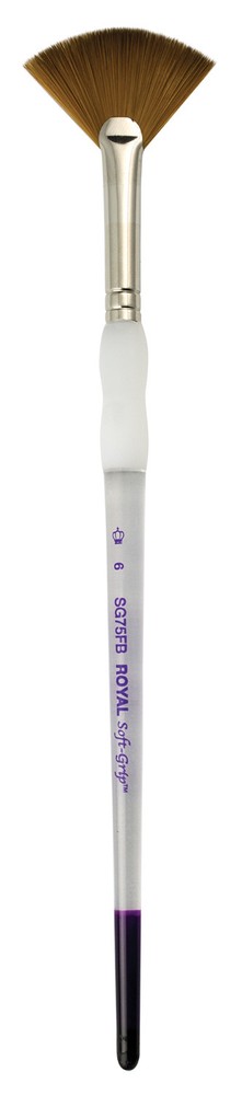 Royal Soft Grip Synthetic Sable Fan Artist Brush – 4 or 6