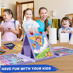 All in One Art Supplies, Art Kit Includes Easel, Origami Paper, Colored Pencils,