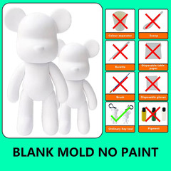 DIY Fluid Bear + Keychain Creativity Paints Set for Home Decoration (Blank Mold