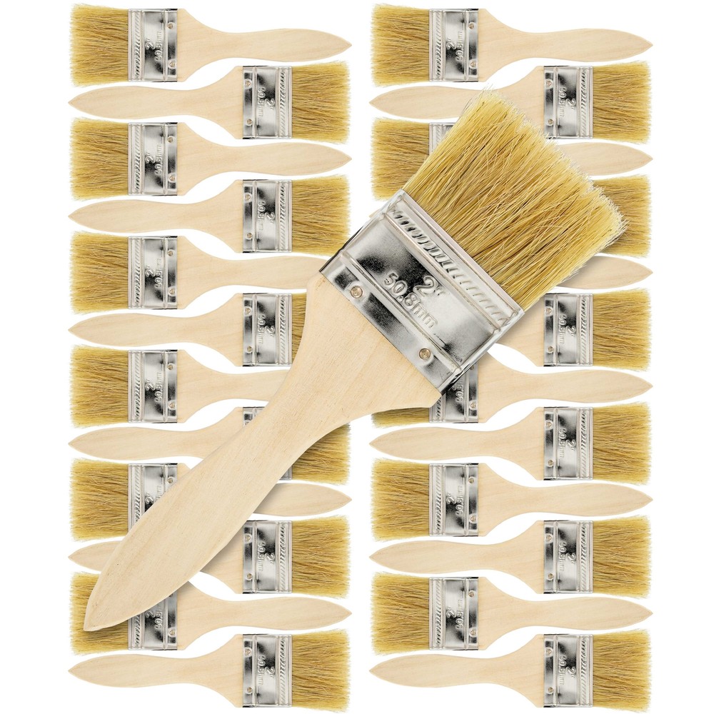 US Art Supply 2″ Chip Brushes Paint Glue Adhesives Touchups 2 Inch Lot of 24