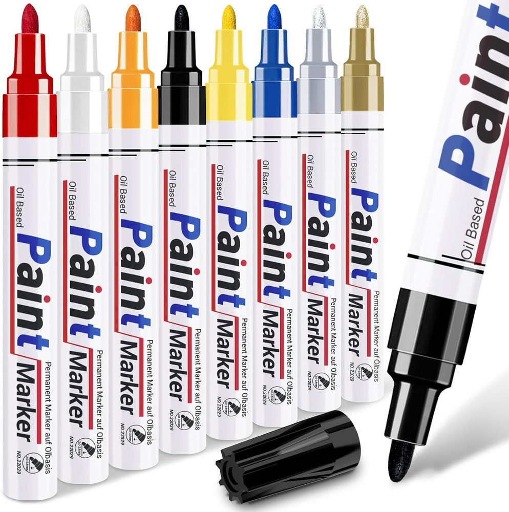 8 Colors Oil Based Paint Pens Permanent Marker for Metal, Wood, Canvas, Fabric
