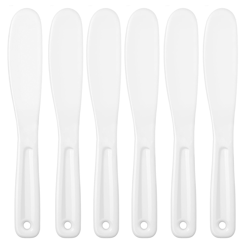 Ymapinc 6Pcs Resuable Cosmetic Spatula, Mask 1 Count (Pack of 6), White