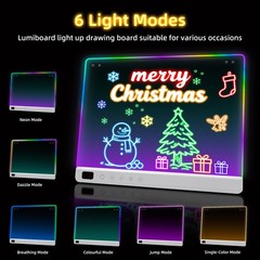 Lumiboard Led Drawing Board with 13 Light Effects, 16″ 14″W x 11″H, White