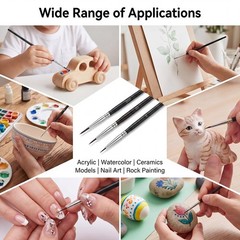 30 PCS Micro Paint Brushes, #0#00#000 Brush Fine Tips Black
