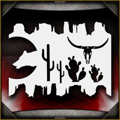 Western Desert 1 Airbrush Stencil Template Airsick