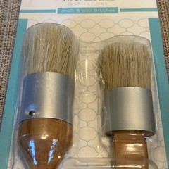 Waverly Inspirations Premium Brushes Chalk & Wax 2 Brush Pk Dense Bristles NEW