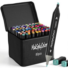 Alcohol Markers Set 80 Colors, Dual Tip Art Marker with Brush Tip & Chisel fo…