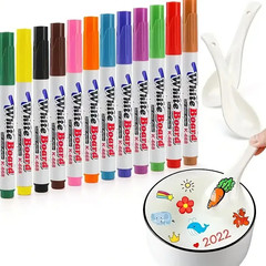 12 Colors Floating Water Magic Pens Set with Spoon DIY Creative Art Kit