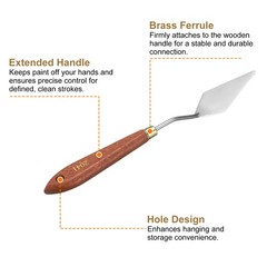 2pcs Painting Palette Knife 2.76″ x 1.18″ Stainless Steel Small Pointed Blade