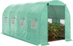 15′ x 7′ x 6.5′ Walk-in Tunnel Hoop Greenhouse Green House Outside W/ PE Cover