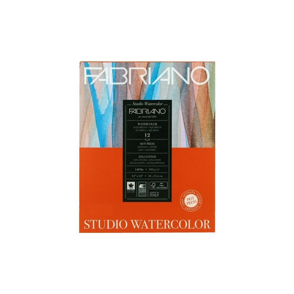 Studio Hot Press Watercolor Pad, 11 x 14, White