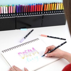 56179 Dual Brush Pen Art Markers, 108 Color Set with Marker Case. Blendable, …