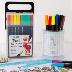 AIHAO Markers for Kids,Washable Markers With Stand Portable Box,Dual Tip Set,…