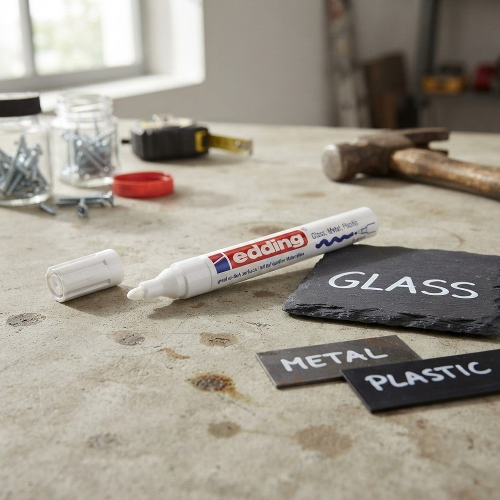 Waterproof White Paint Marker – 750 Gloss for Glass, Wood & More – 2-4 mm Tip