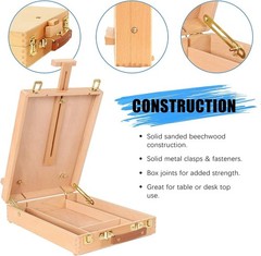 Portable Art Kit with 45 Pc Wooden Paint Set