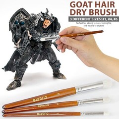 DUGATO Miniature Detail Paint Brush Set 15pcs, Micro Dark Brown