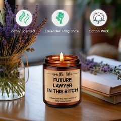 GSPY Candle, Future Lawyer, Funny 2.7 inches (W) x 3.5 (H), Brown