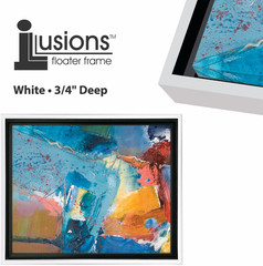 Illusions Floater Frame for 3/4″ Deep Canvases – 20X24 White – No Glass or Backi
