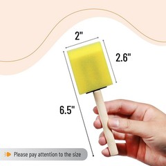 Bates Foam Brushes 2-Inch, 16 Pack – Durable Yellow Sponge for Precise Staining