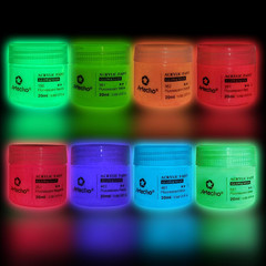 Artecho Glow in the Dark Acrylic Paint Set, 8 Colors X 20Ml (0.7Oz) | Non-Toxic,
