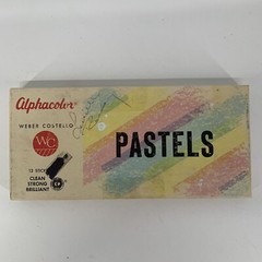 Vintage Weber Castello Alphacolor Pastels Bright Primary Chalk 12 Colors Sticks