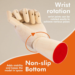 Falling in Art Wooden Hand Model, 10Inches Left Hand Mannequin Figure for Jewelr