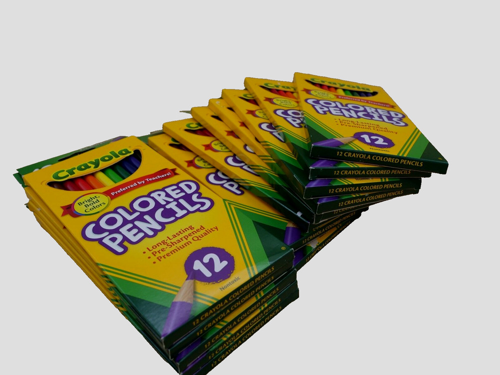 Crayola Bright intense Colored Pencils Assorted Color 12 ct Lot of 13 Non toxic